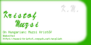 kristof muzsi business card
